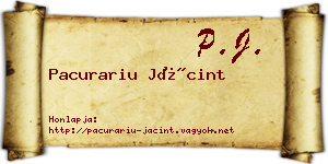 Pacurariu Jácint névjegykártya